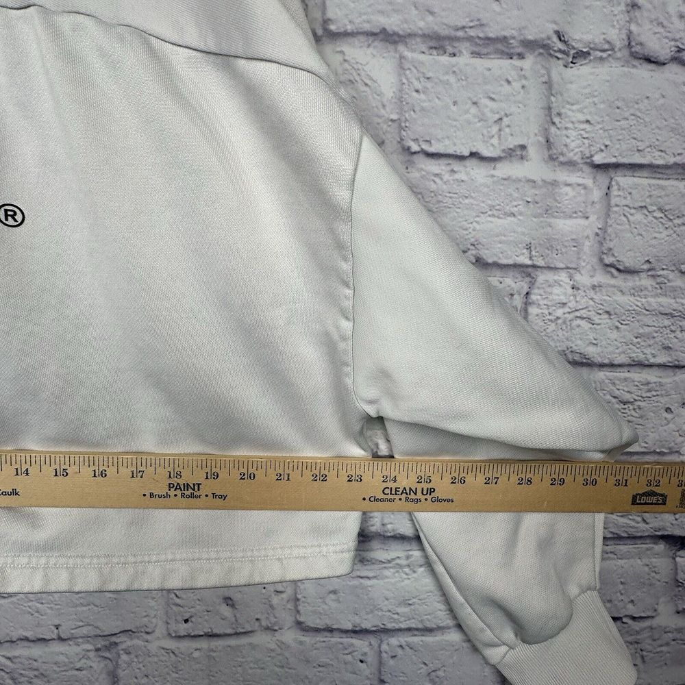 Puma‎ Sport Sweatshirt Womens XL White Cropped Spellout Stand Collar 1/4 Zip Y2K - Picture 10 of 12